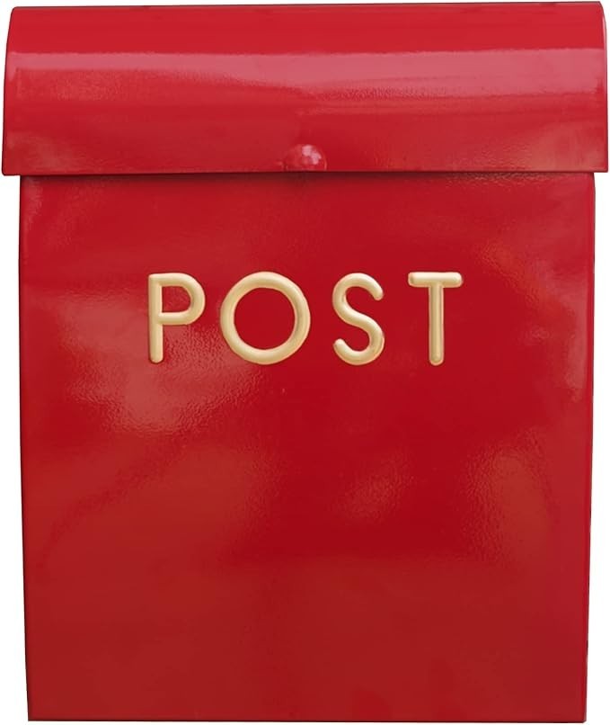 Wall Mounted Red Post Box Large | Weatherproof Mailbox Drop Chute | Easy Install