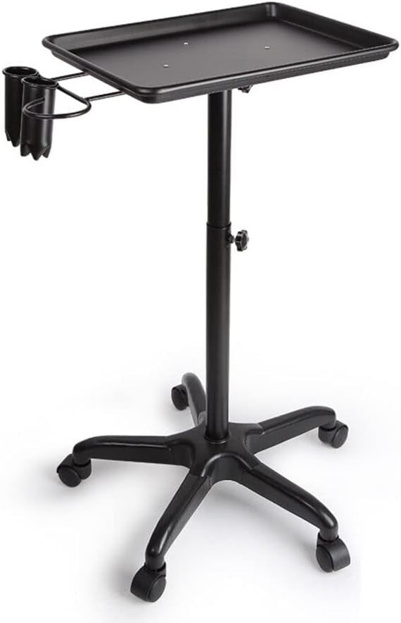 Salon Tattoo Service Trolley Adjustable Rolling Tray Stand Hair Beauty Cart