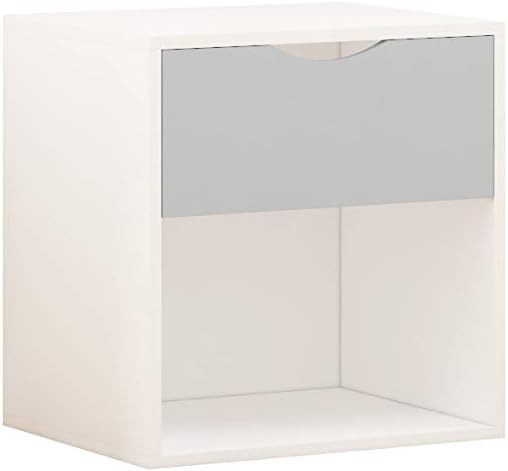 4pc Bedroom Furniture Set Wardrobe Chest Bedside Cabinet Grey on White