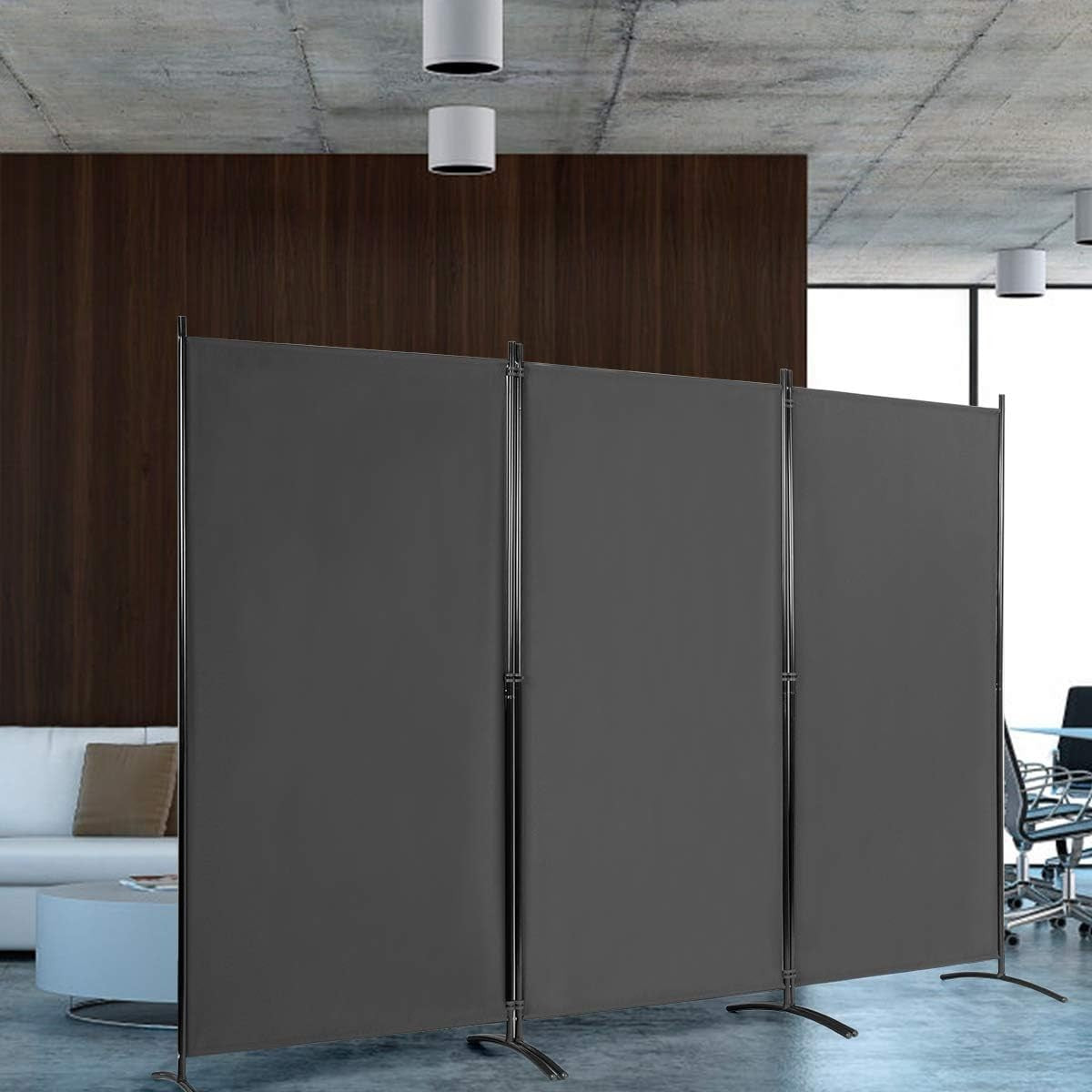 3 Panel Grey Folding Room Divider Privacy Screen Partition Office Bedroom