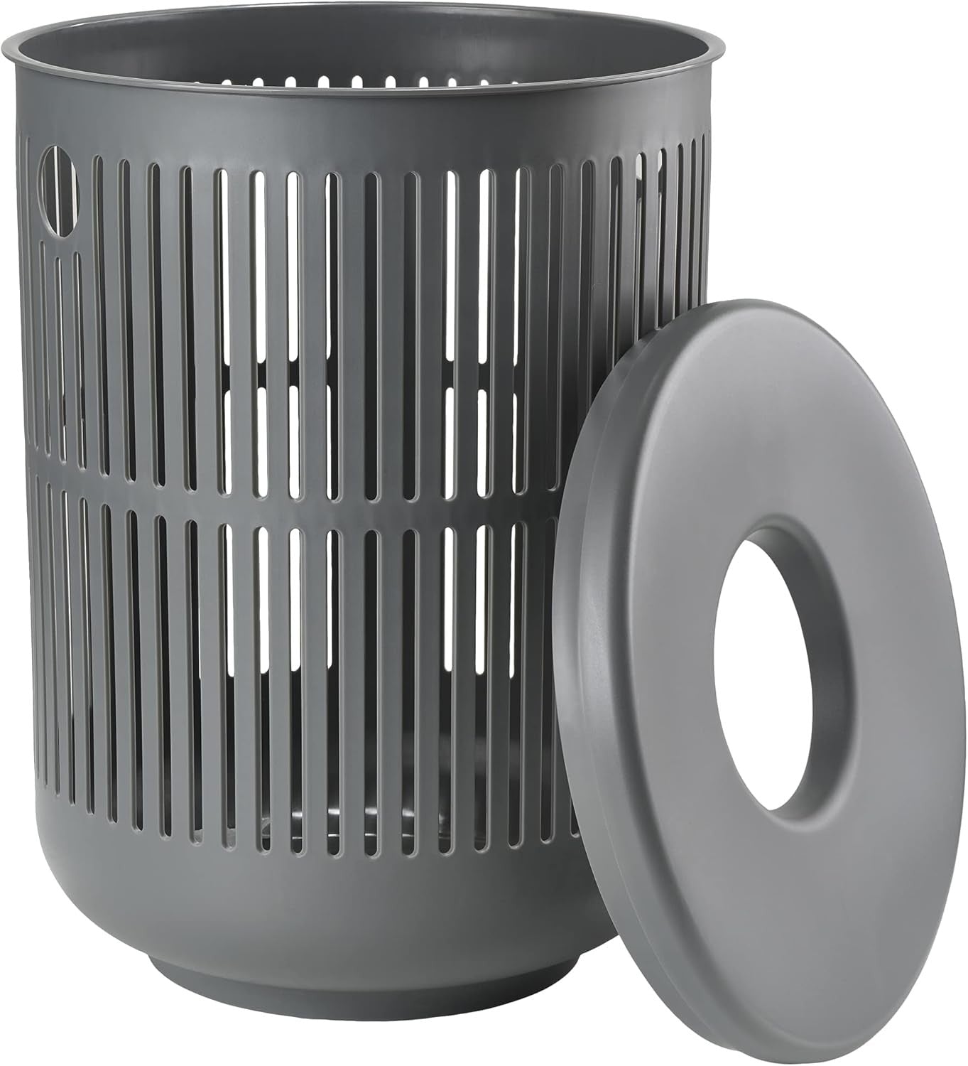 Modern Grey Laundry Basket 40×54cm | Ventilated Design | Stylish Home Storage