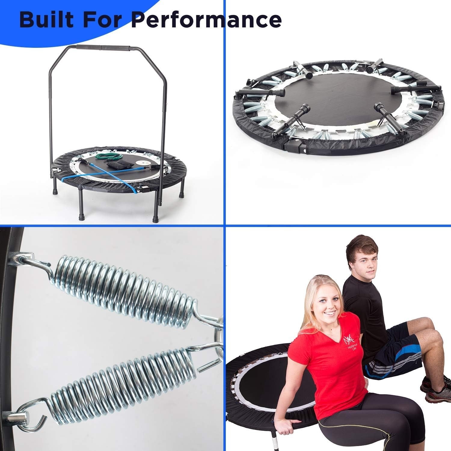 40in Folding Fitness Rebounder Trampoline Handlebar Kit 140kg