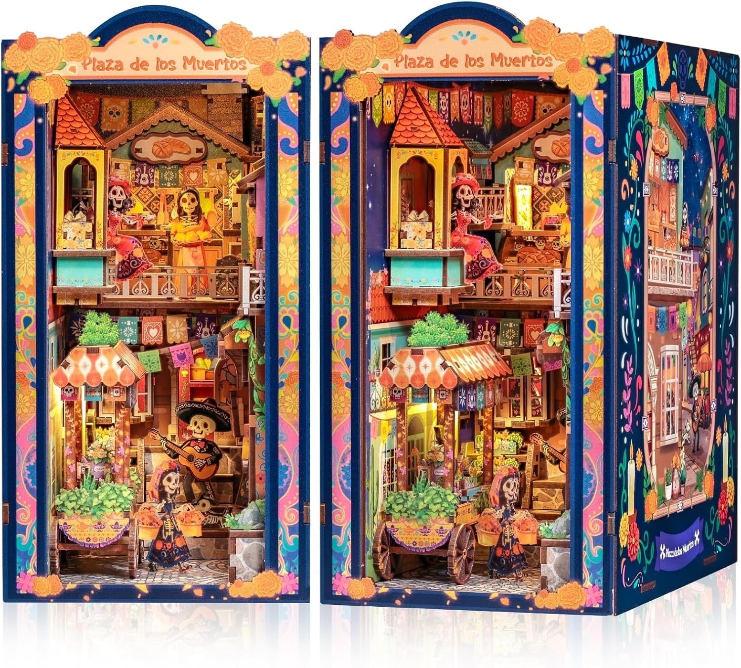 DIY Book Nook Kit LED Miniature House Bookshelf Diorama 350 Pieces