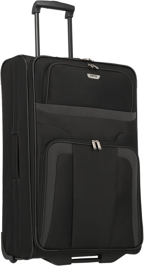 Large Soft Shell Travel Suitcase 2 Wheel Trolley 73cm 80L Black