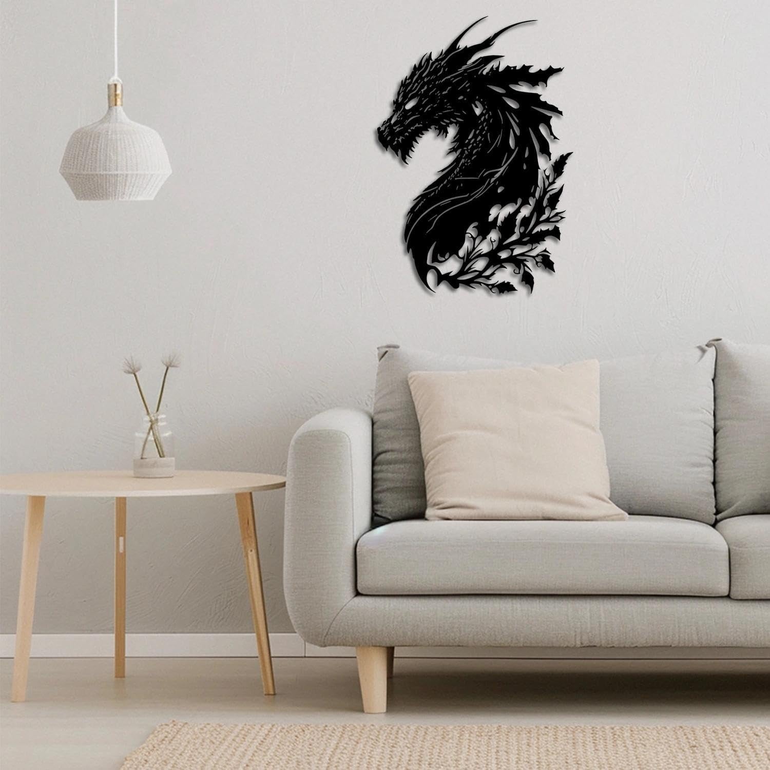 Black Metal Dragon Wall Art 11.8x8.3in Gothic Decor
