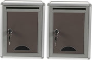 Lockable Wall Mounted Mailbox Set Metal Post Boxes for Home Office Security