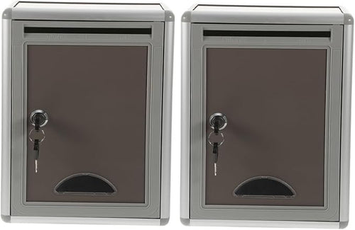 Lockable Wall Mounted Mailbox Set Metal Post Boxes for Home Office Security