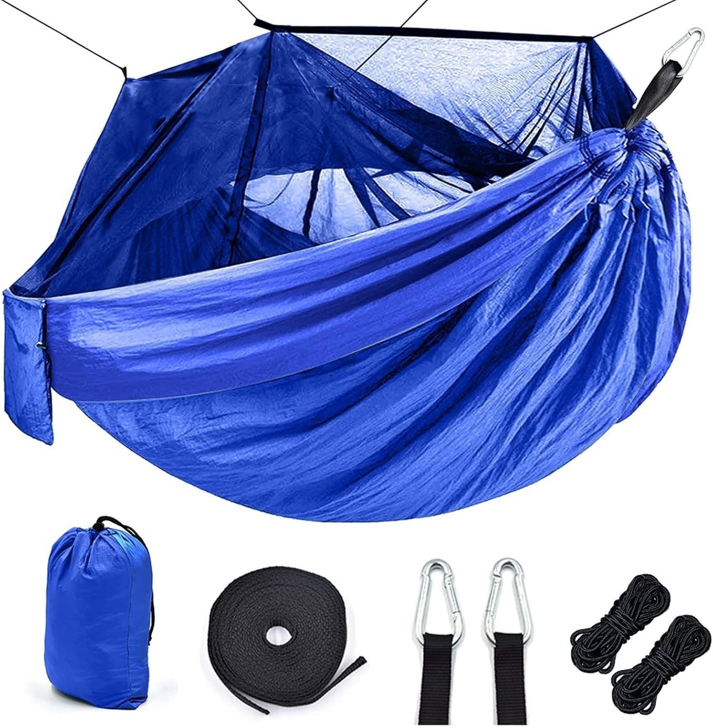 HJUGHPN Outdoor Camping Hammock 1-2 Person Portable 260x140cm Nylon - Blue