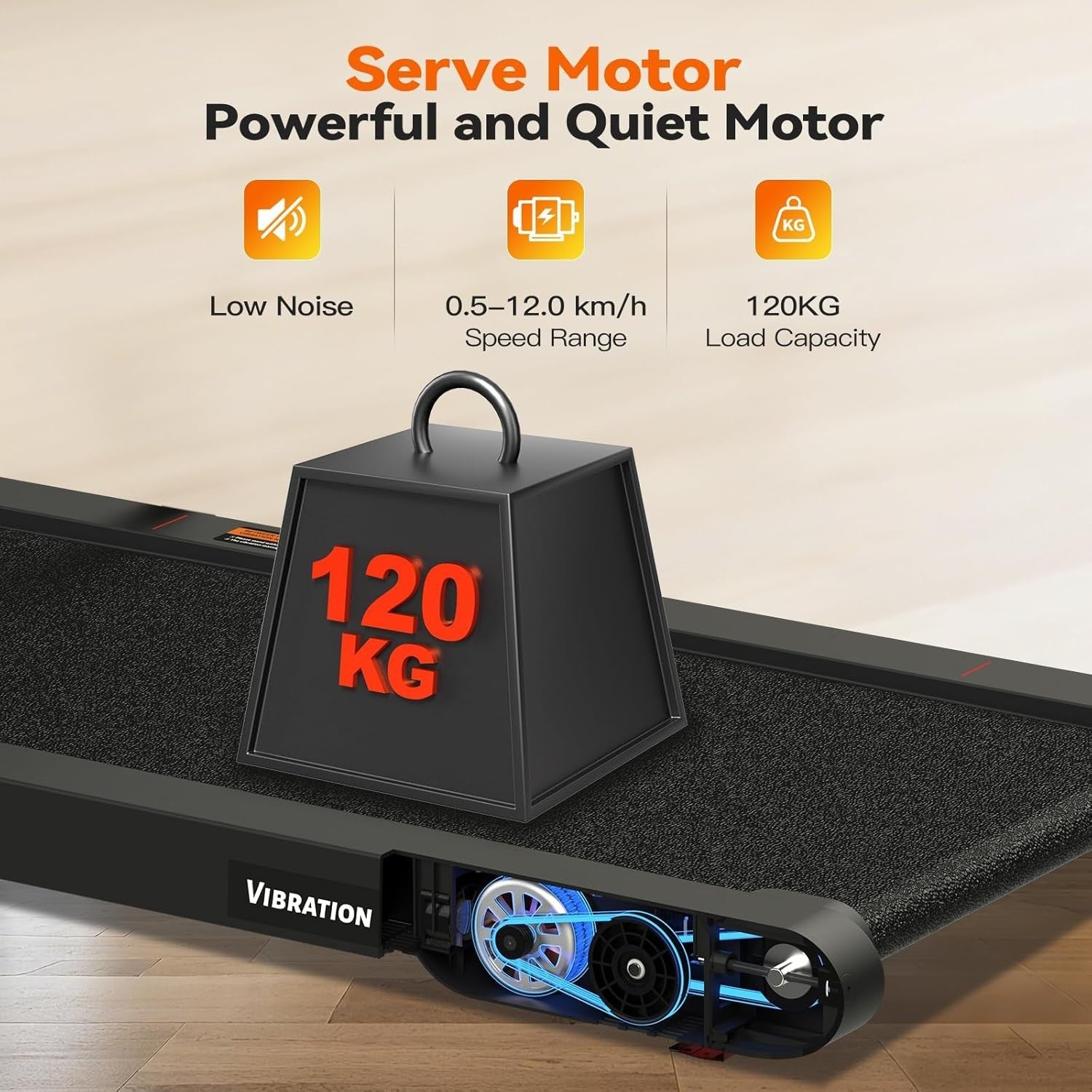 4-in-1 Under Desk Treadmill with 6% Incline & Vibration Modes
