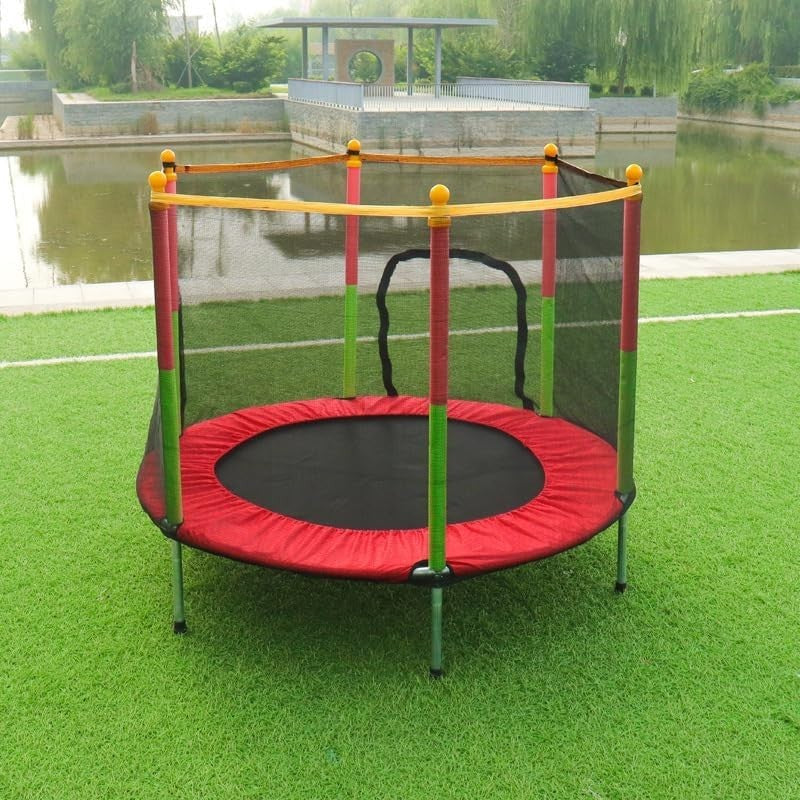 4.6FT Kids Toddler Trampoline Safety Enclosure Indoor Outdoor Play