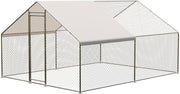 9.8x13.1FT Large Walk In Chicken Coop Metal Run w Cover
