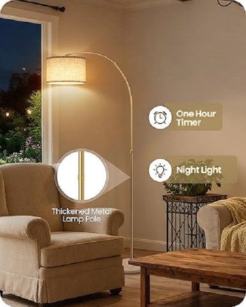 Arc Floor Lamp Dimmable LED Remote Control Height Adjustable Corner Standing