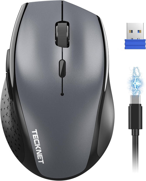 Rechargeable Wireless Mouse 6400 DPI Silent Ergonomic USB Nano Laptop PC
