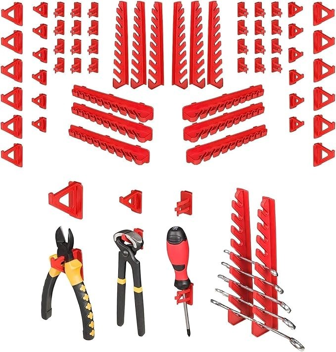 Wall Mounted Tool Peg Board Set Garage Workshop Storage Organizer