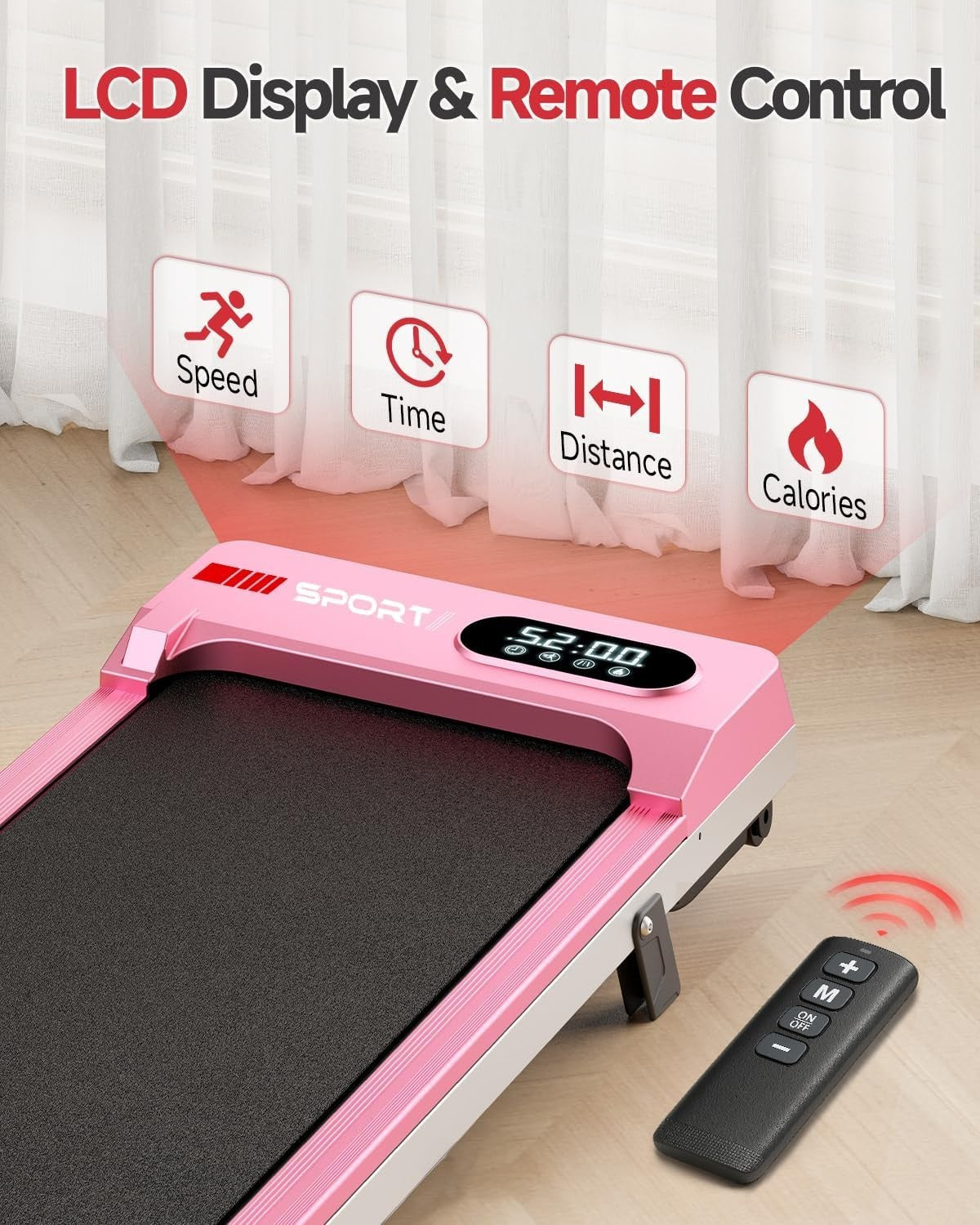 Walking Pad Treadmill Incline Under Desk 8km/h Portable Home