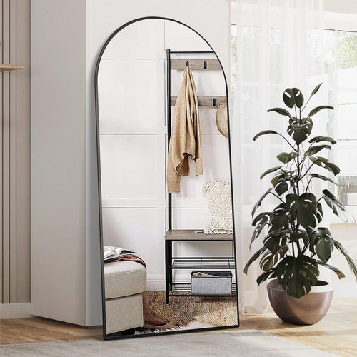 Arched Full Length Mirror 165x60cm Black Wall Leaning Standing Bedroom