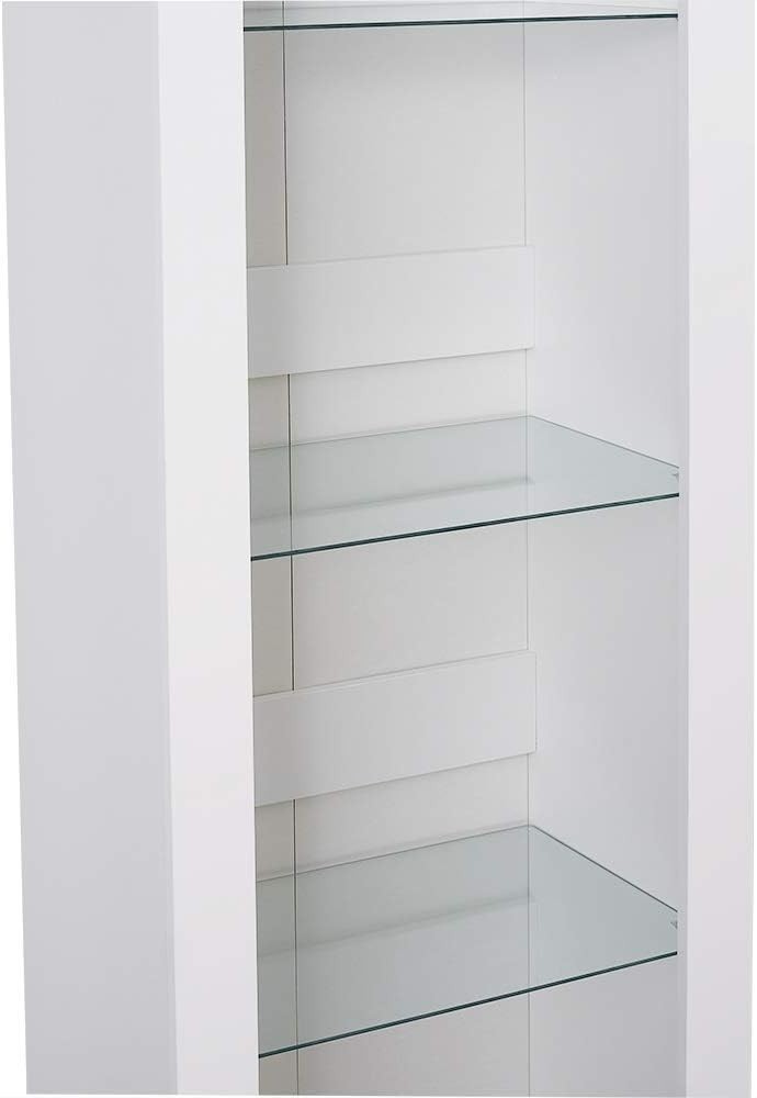 High Gloss LED Display Cabinet with Glass Shelves - Modern Storage Unit