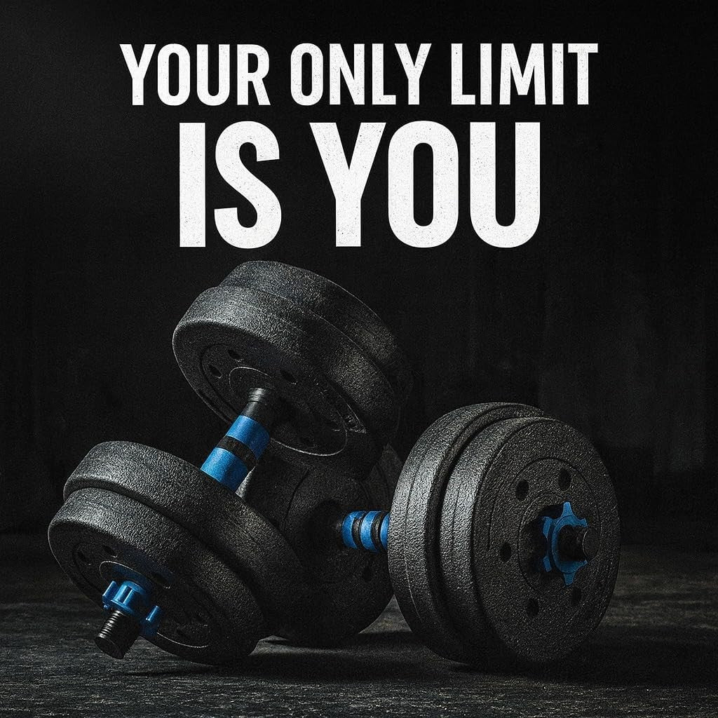 Adjustable Dumbbell Barbell Kettlebell Set Home Gym Free Weights