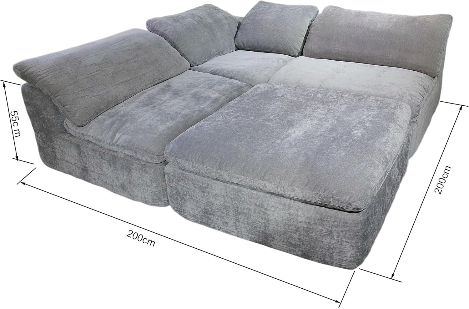 Modular Grey L-Shaped Sofa with Reversible Chaise – Custom Layout Couch