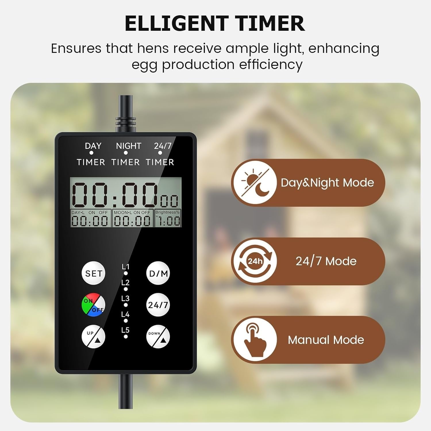 Automatic Chicken Coop LED Light Timer Egg Booster