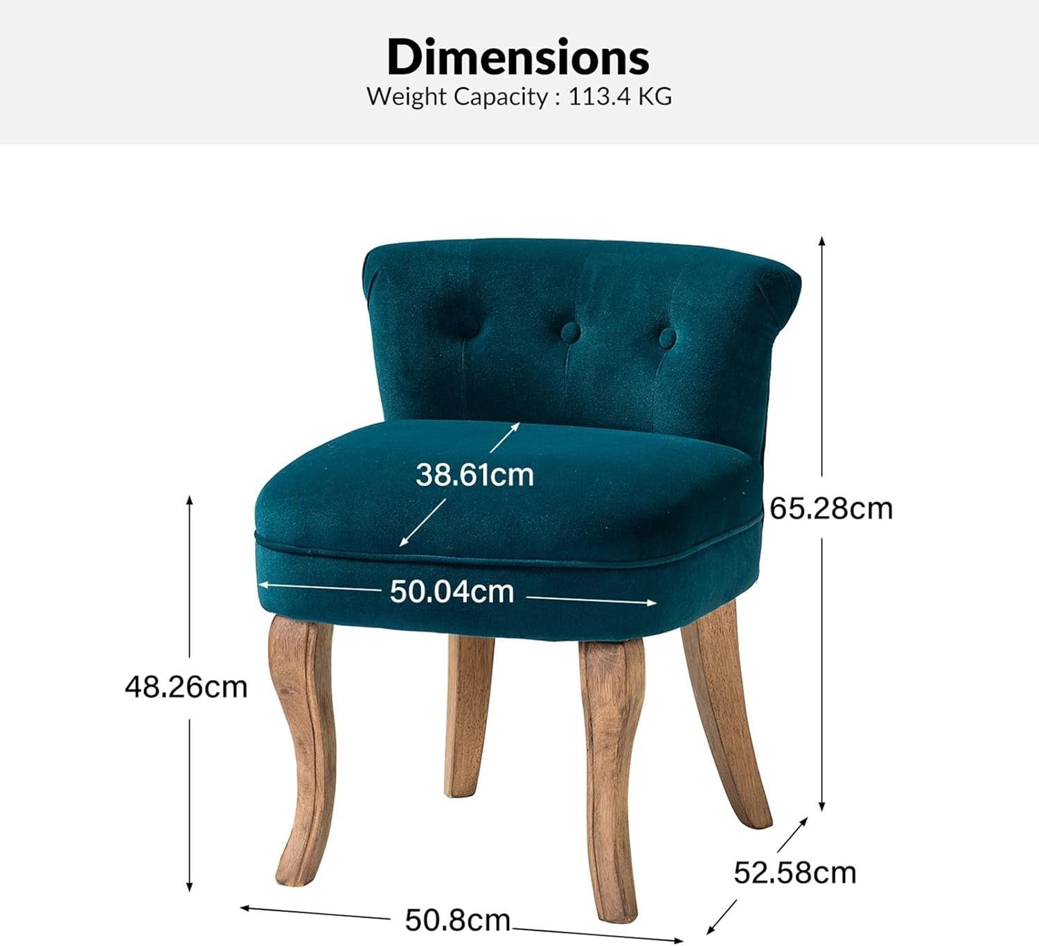 Set of 2 Teal Velvet Upholstered Vanity Chairs – Barrel Back with Wood Legs