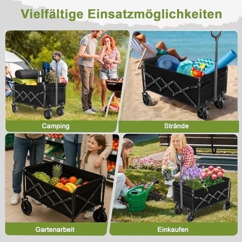 Folding Festival Trolley Cart 100L – Heavy-Duty Outdoor Camping Wagon