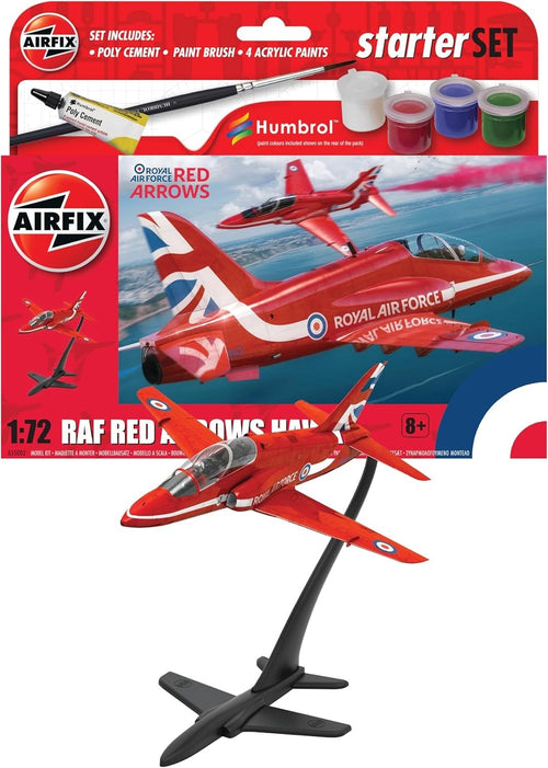Red Arrows Model Plane Kit with Acrylic Paints, Brushes & Decals - Kids 8+