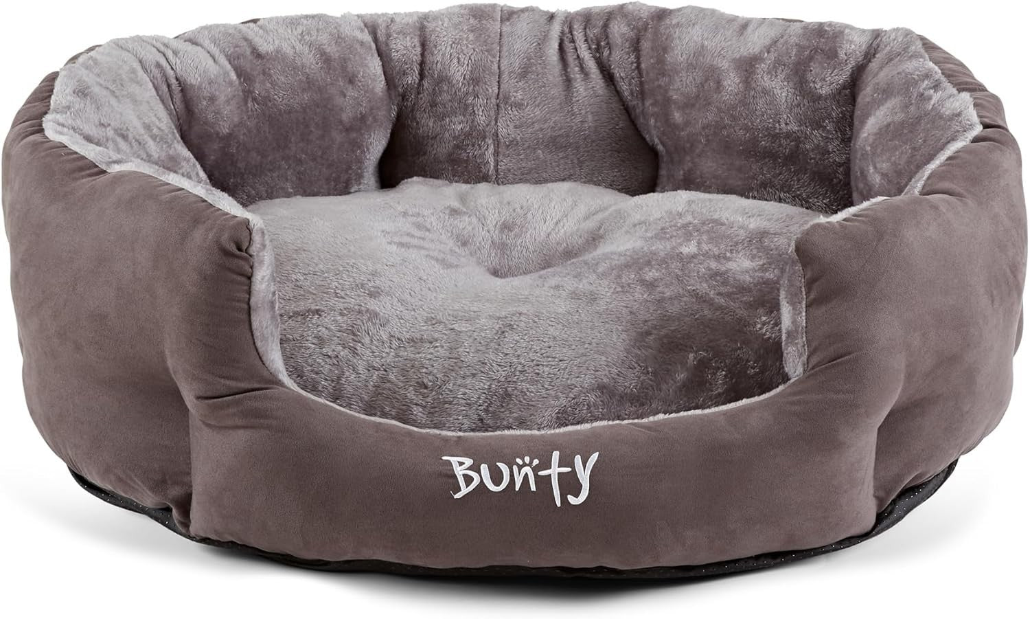 XL Calming Dog Bed 90x70x28cm Fluffy Fleece Washable Grey