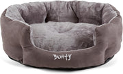 XL Calming Dog Bed 90x70x28cm Fluffy Fleece Washable Grey