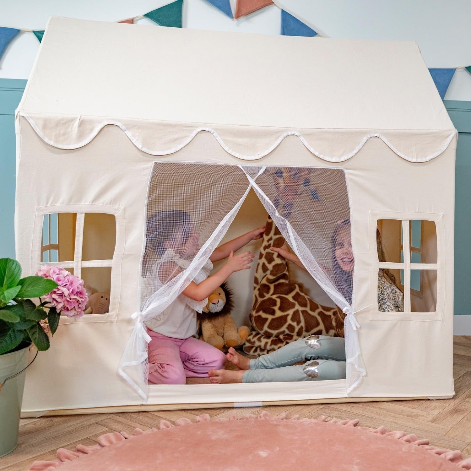 Kids Cotton Playhouse Tent w 400 Balls Foldable Indoor Outdoor Play Den