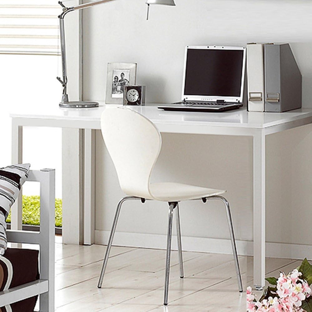 White Computer Desk 100x60cm Modern Writing Table for Home Office Work