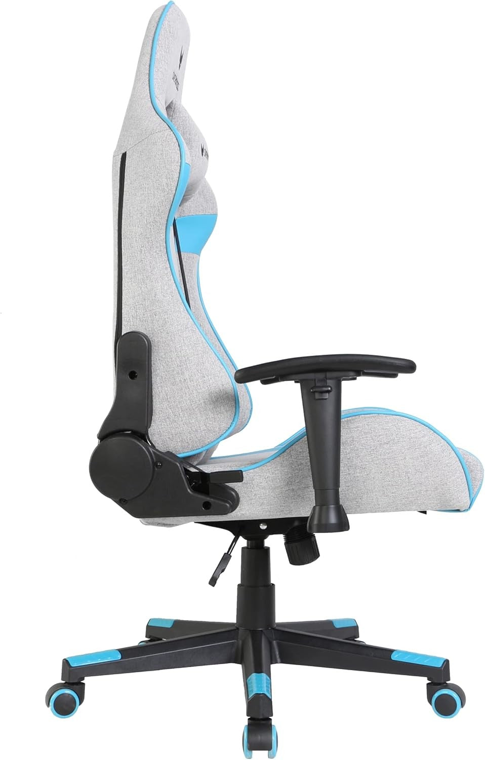 Professional Gaming Chair 180° Recline Fabric Grey Blue
