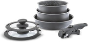 6Pcs Induction Non Stick Detachable Cookware Set Ceramic Coating Dishwasher Safe