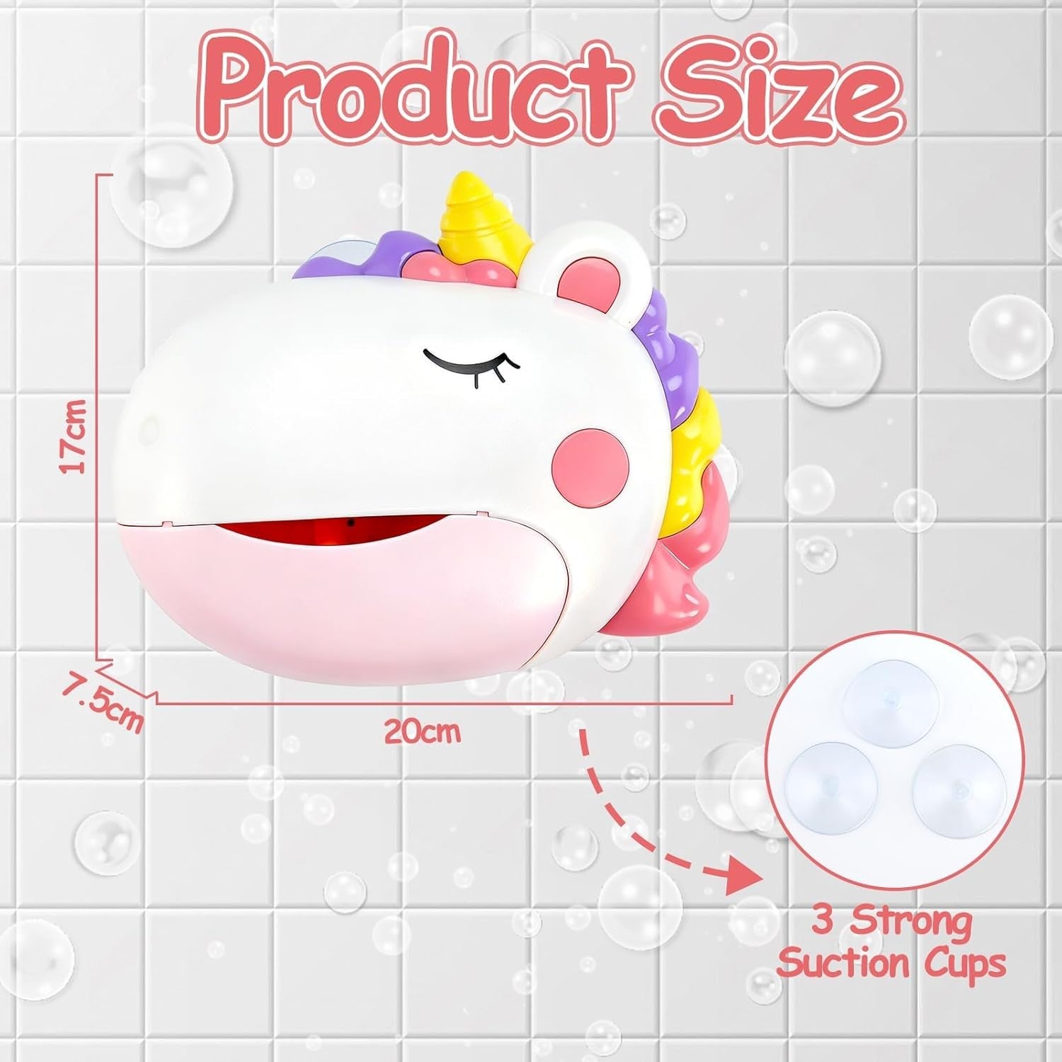 Unicorn Bath Bubble Toy Rechargeable Music Suction