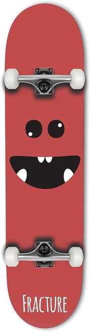 Red 8" Maple Skateboard with Smooth 54mm Wheels for Beginners