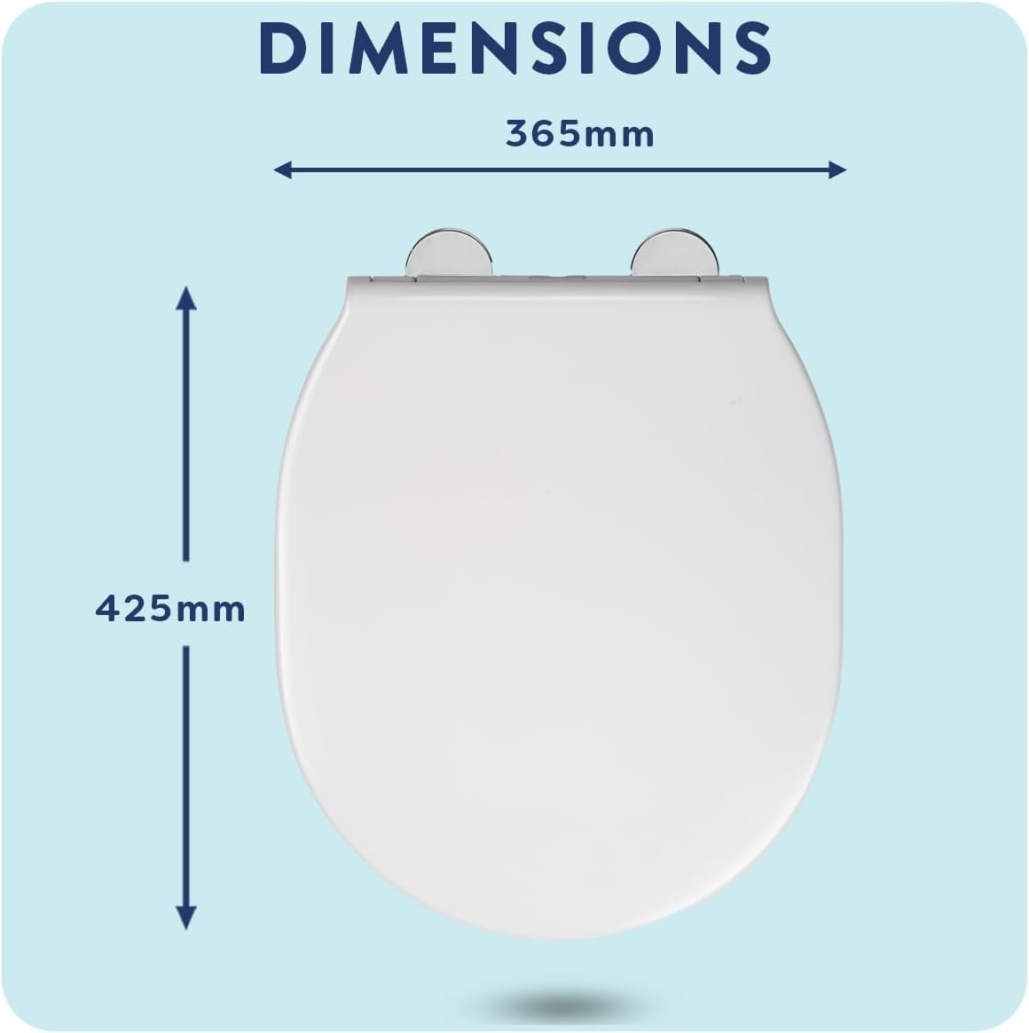White Soft Close Toilet Seat Quick Release Antibacterial Adjustable Hinges