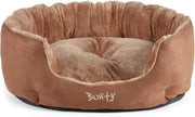 XL Calming Dog Bed 90x70x28cm Fluffy Fleece Washable Brown