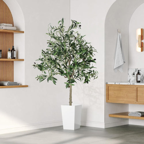 5ft Artificial Olive Tree Indoor Faux Plant Tall Realistic Leaves Home Decor