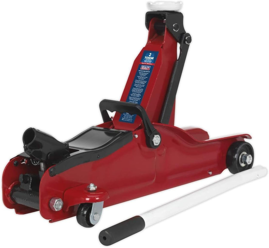 2 Ton Low Entry Trolley Jack Short Chassis 78–530mm Heavy Duty Car Lift Red