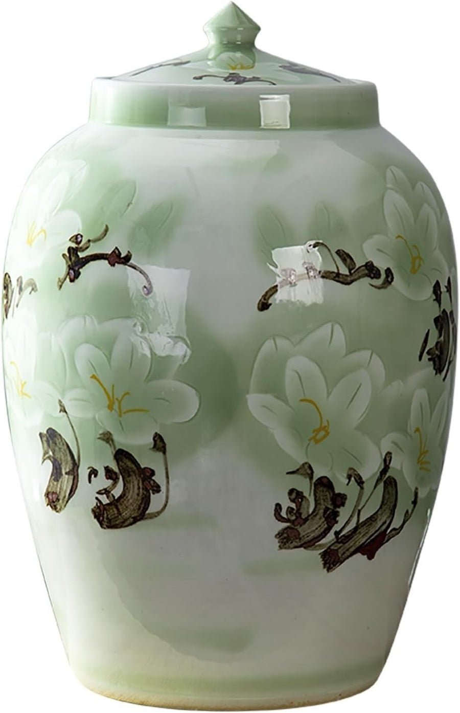 10KG Ceramic Rice Jar Chinese Style Storage Container with Lid