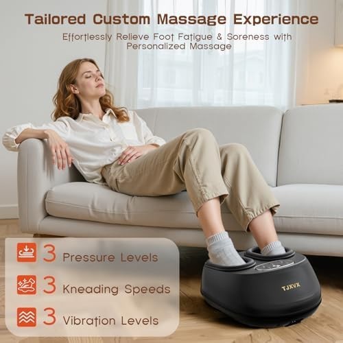 Electric Foot Massager with Heat, Shiatsu Deep Kneading & Air Compression