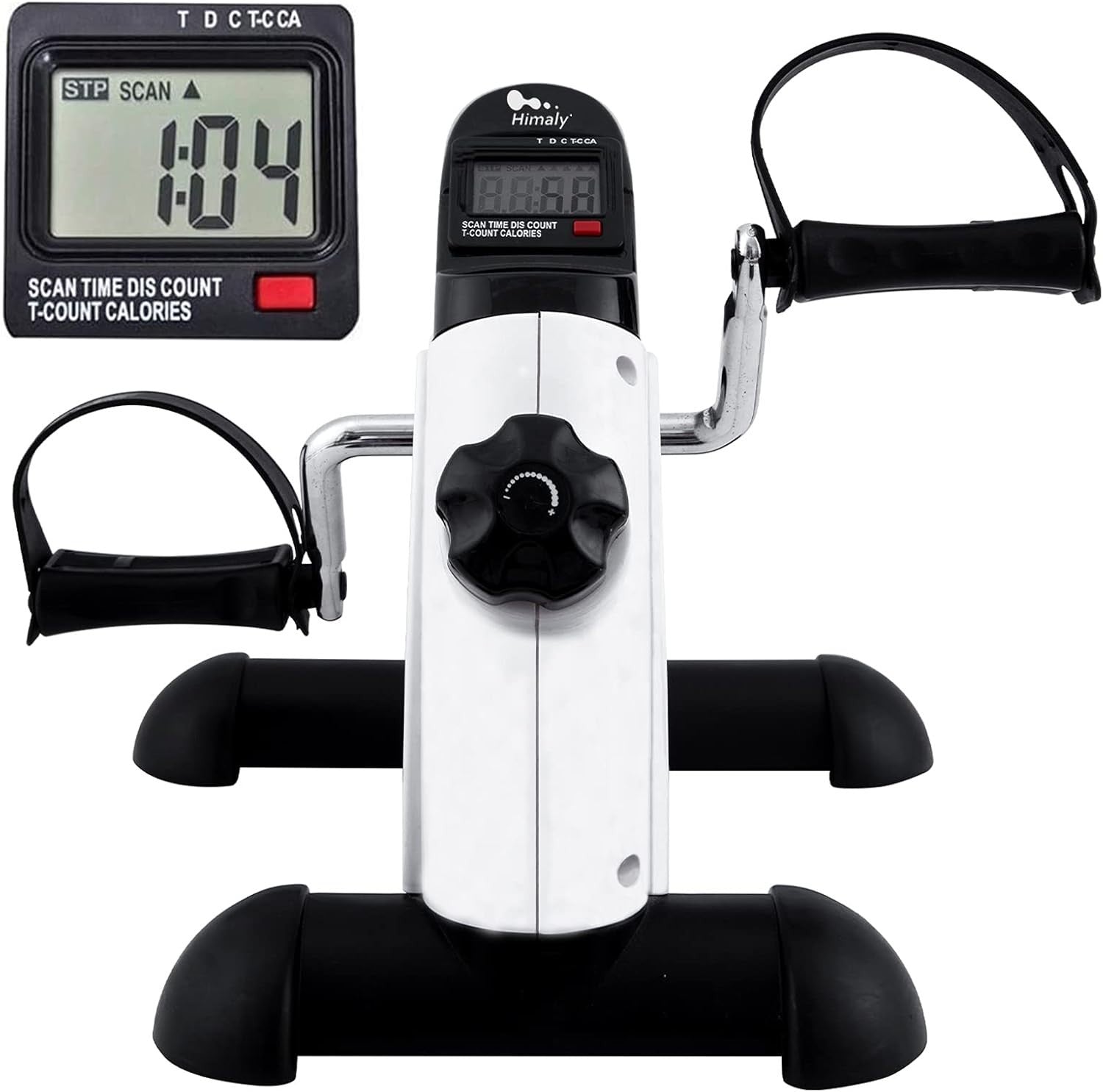 Mini Under Desk Pedal Exerciser LCD Adjustable Resistance Arm Leg Bike