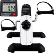 Mini Under Desk Pedal Exerciser LCD Adjustable Resistance Arm Leg Bike