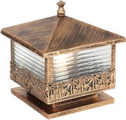 Modern Patio Pillar Light – Brass Outdoor Post Lantern (21.2in)