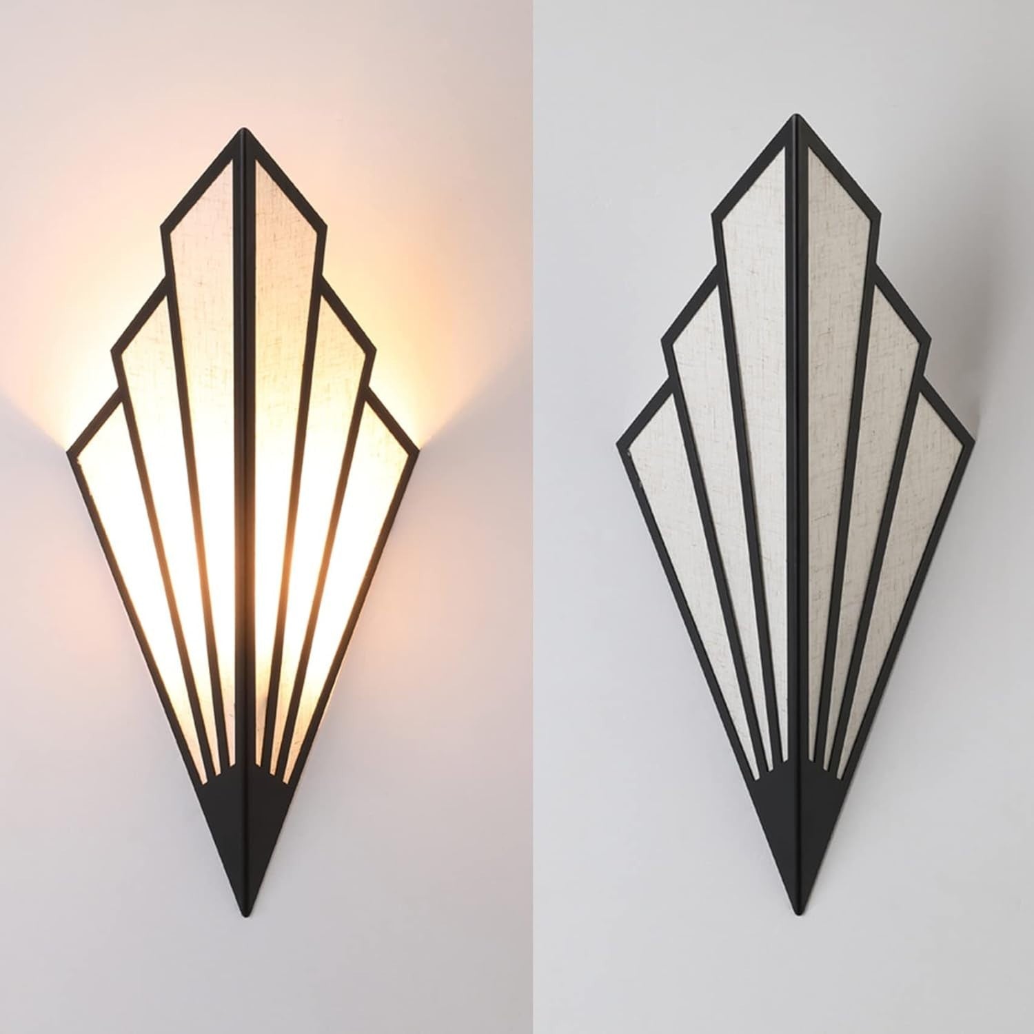 Modern Black Art Deco Wall Sconce Light E14 Fan Design for Hallway Lounge