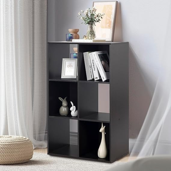 Modern 6 Cube Storage Unit – Freestanding Display Shelf for Living Room Office