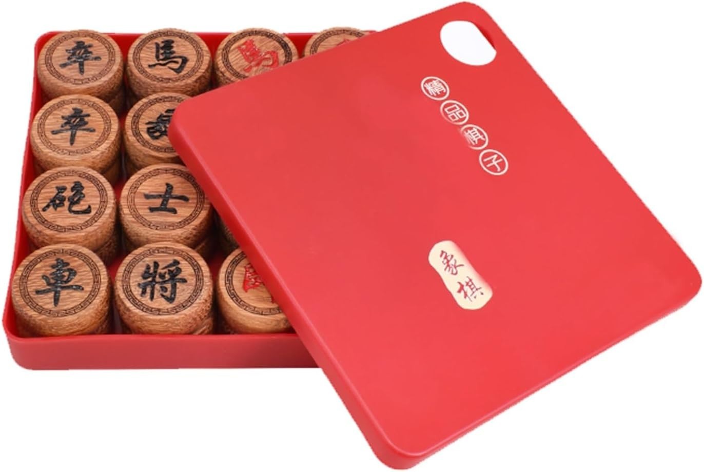Wenge Chinese Chess Travel Set Xiangqi Leather Board 2 Player Game