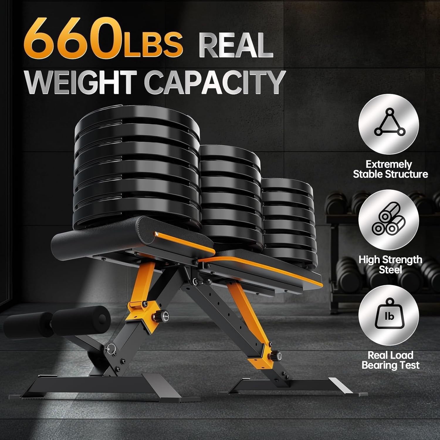 Heavy Duty Foldable Workout Bench 300kg Multi-Angle Home Training
