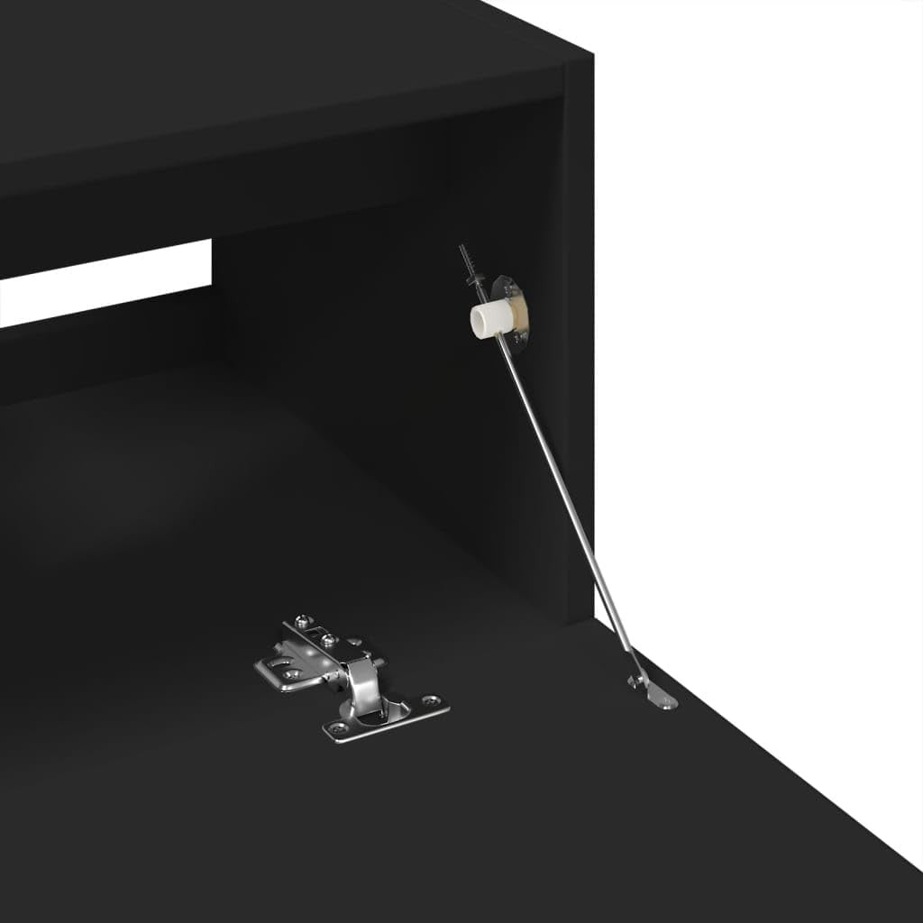 Black Under Sink Bathroom Cabinet 59x37x59cm Modern Vanity Storage Unit