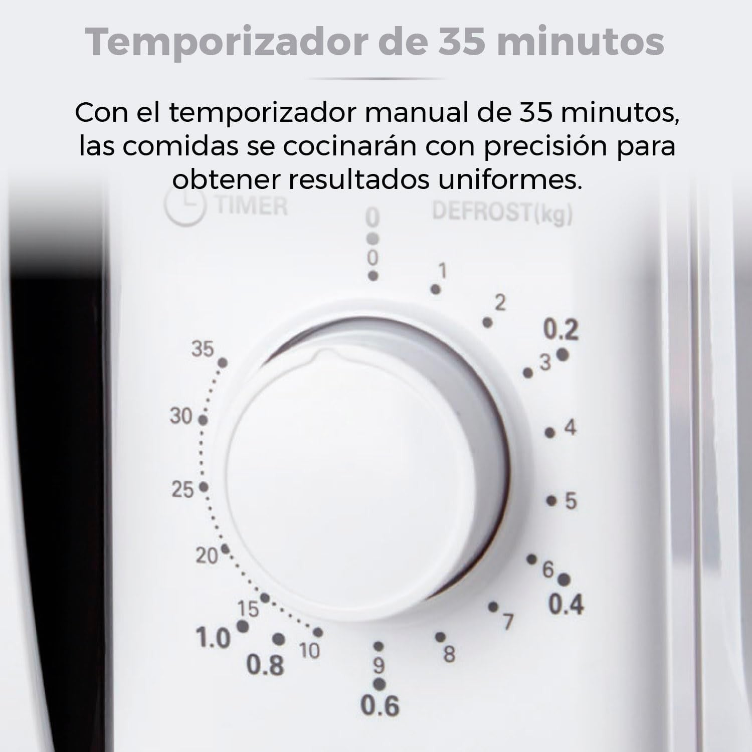 20L 700W White Manual Microwave Oven 5 Power Levels 35 Min Timer